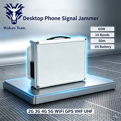 Buy 60W 14 Bands Desktop Signal Jammer with Built-in Battery for Full Band RF Blocking online manufacture