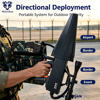 Buy 120W 4-Band Backpack Drone Jammer Anti-UAV System with 1-Hour Battery Life online manufacture