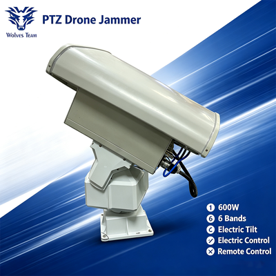 Buy 600W 6-Band PTZ Drone Jammer Long-Range Anti-UAV System with Full-Spectrum Coverage online manufacture
