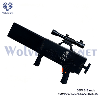 Buy 60W 6-Band Full-Spectrum Coverage Anti-Drone Signal Jammer for GPS L1 L5 WiFi 2.4G 5.8G UHF VHF online manufacture