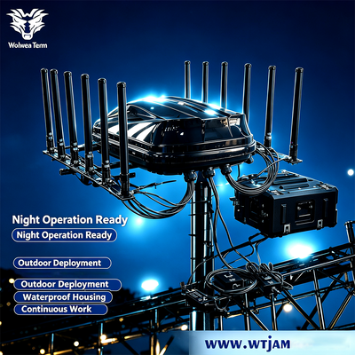 Buy 1400W 14-Band Waterproof Fixed Signal Jammer 5G 4G WiFi GPS UHF VHF Full-Spectrum Coverage online manufacture