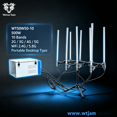 Buy 500W 10-Channel Portable Signal Jammer for GSM DCS 3G 4G 5G WiFi 2.4G 5.8G Cellular Signal Blocker online manufacture