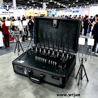 Buy 100W 10-Band Portable Signal Jammer with 100M Coverage for 5G WiFi GPS Blocking online manufacture