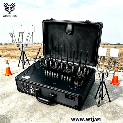 Buy 100W 10-Band Portable Signal Jammer with Built-in Battery for Conference Room Privacy online manufacture