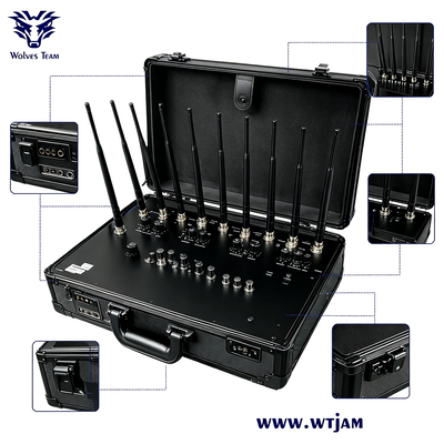 Buy 100W 10-Channel Portable Signal Jammer with 30-100m Range for Field Use online manufacture
