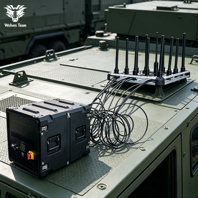 Buy 600W 12 Bands Portable Armed Forces Vehicle Bomb Jammer High Power Cell Phone SIgnal Jammer online manufacture