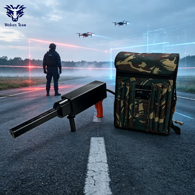 Buy Backpack Gun‑Type Portable Anti‑Drone Suppressor IP55 Outdoor Rated Long Coverage Distance UAV Signal Jammer For Field Perimeter Emergency Anti‑Drone Operations online manufacture