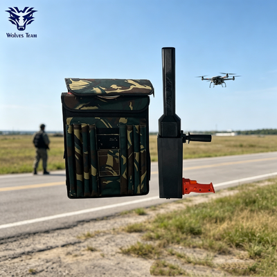 Buy Backpack Gun‑Type Portable Anti‑Drone Suppressor IP55 Outdoor Rated Long Range UAE Signal Jammer For Field Security Perimeter Protection And Emergency Anti‑Drone Missions online manufacture