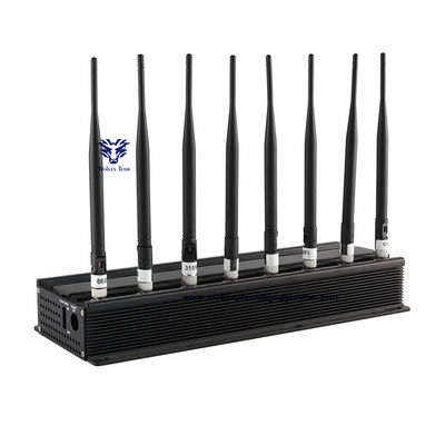 80W  8 channels Cell Phone Signal Jammer GSM 3G 4G 5G WIFI Jammer Jamming Range 100 Meters