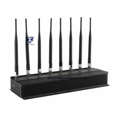 80W  8 channels Cell Phone Signal Jammer GSM 3G 4G 5G WIFI Jammer Jamming Range 100 Meters