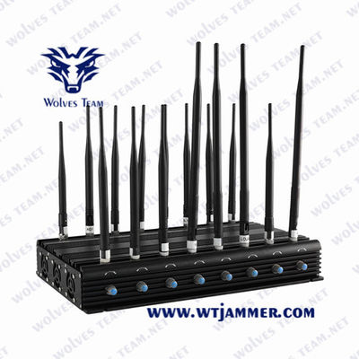Multi-bands 14 Channels  Cellular Cell Phone Signal Jammer WiFi Blocker UHF VHF 3G  4G 5G Phone Signal Jammer