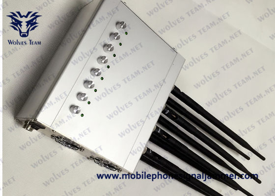 Adjustable Mobile Phone Signal Jammer High Power 8 Antenna Blocking WiFi GPS GSM CDMA 3G 4G 5G Jammer 100 meters