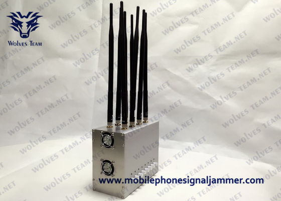 Adjustable Mobile Phone Signal Jammer High Power 8 Antenna Blocking WiFi GPS GSM CDMA 3G 4G 5G Jammer 100 meters