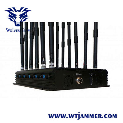 12 Bands 50m 20W GSM DCS 3G 4G WIFI GPS RF Signal Jammer