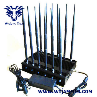12 Bands 50m 20W GSM DCS 3G 4G WIFI GPS RF Signal Jammer