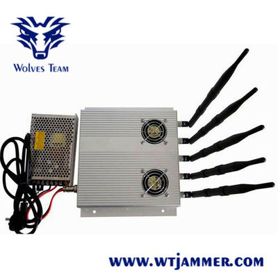 GSM CDMA 3G WIFI 5 Antenna 60m 25W Indoor Signal Jammer