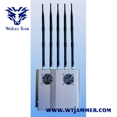 GSM CDMA 3G WIFI 5 Antenna 60m 25W Indoor Signal Jammer