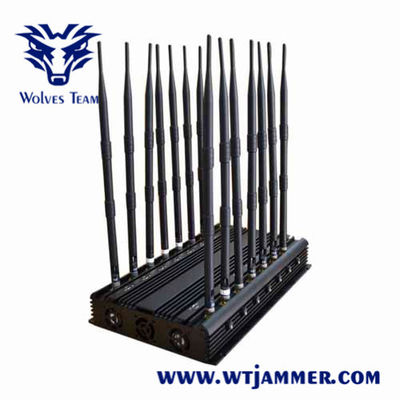 Adjustable 14 Antennas GPS Lojack 50m 35W Mobile Phone Blocker