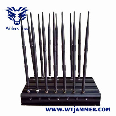 Adjustable 14 Antennas GPS Lojack 50m 35W Mobile Phone Blocker