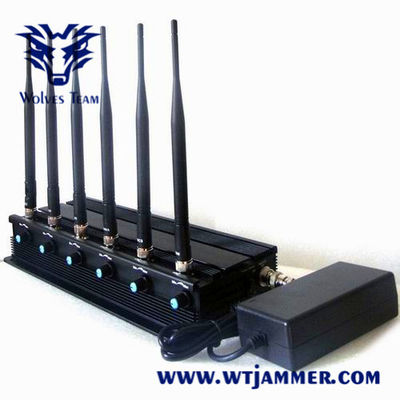 Multifunctional 3G 4G Cell Phone Jammer , Wifi Signal Jammer High Gain Antennas