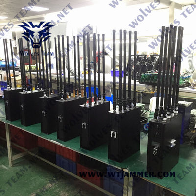 Cell Phone GPS WIFI 90W 200M Backpack Signal Jammer