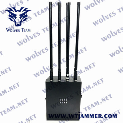 Internal Battery 6 Bands 80W Electronic Signal Jammer For Police