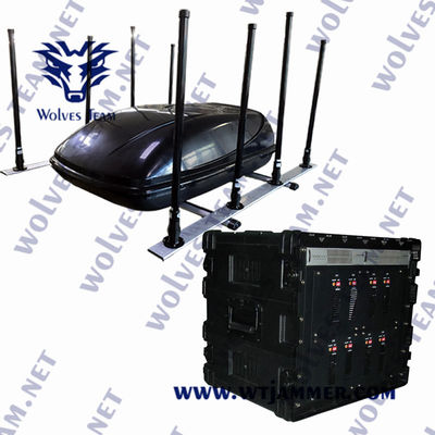 Military Vehicle Bomb Jammer Portable Cell Phone RF Signal Jammer With DDS Convoy Jamming System
