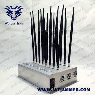 3G 4G 16 Antennas Adjustable Signal Jammer 50m GPS WIFI