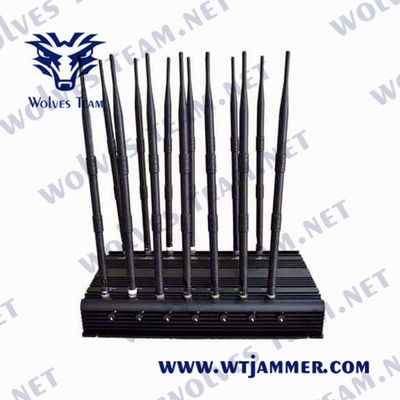 CDMA 35W Remote Control Signal Jammer GPS Lojack 16 Antennas