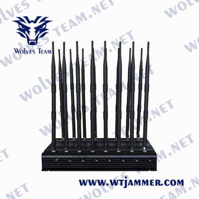 CDMA 35W Remote Control Signal Jammer GPS Lojack 16 Antennas