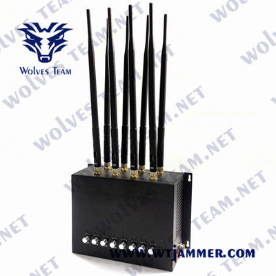 8 Bands 16W GSM CDMA GPS Desktop Signal Jammer 30m With AC Adapter