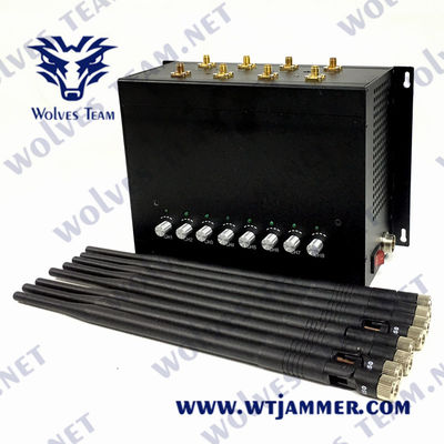8 Bands 16W GSM CDMA GPS Desktop Signal Jammer 30m With AC Adapter