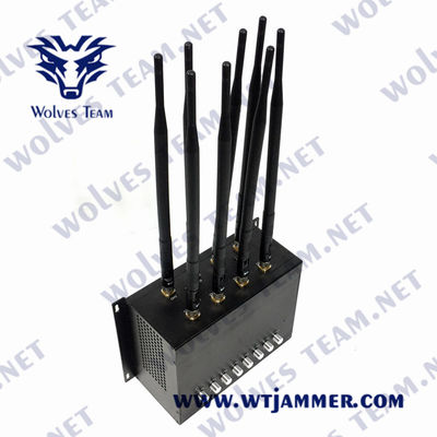8 Bands 16W GSM CDMA GPS Desktop Signal Jammer 30m With AC Adapter