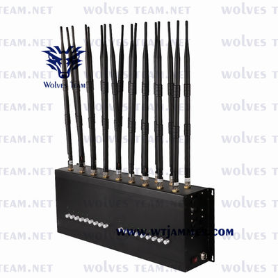 48W GSM CDMA VHF UHF Signal Jammer Desktop 18 Antennas  GPS Lojack