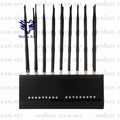 48W GSM CDMA VHF UHF Signal Jammer Desktop 18 Antennas  GPS Lojack