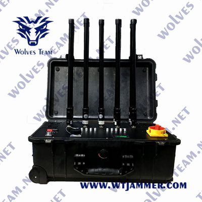 FCC CDMA 960MHz GSM Portable Signal Jammer 220W Waterproof Signal Jammer