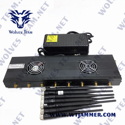 3G 4G 5G GSM Lojack Mobile Phone Blocker AC100V 35W GPS VHF UHF Jammer