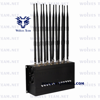 GPS Lojack 160w 100m GSM Phone Jammer 16 Bands 3G 4G 5G For Meeting Room