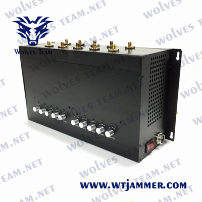 DCS GSM GPS WIFI 50m Cell Phone Signal Jammer 3G 4G 5G 10 Antennas UHF VHF