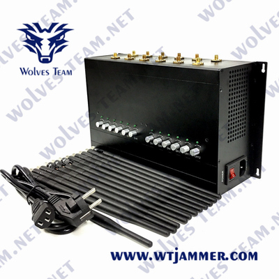 DCS GSM GPS WIFI UHF VUH Jammer CDMA 24W 12 Antennas Desktop