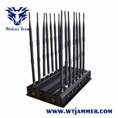 315Mhz 433Mhz Lojack Mobile Phone Signal Jammer 14 Antennas 35W