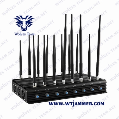 3G 4G 5G GSM Lojack Cell Phone Jammer AC100-240V 35W Remote Control