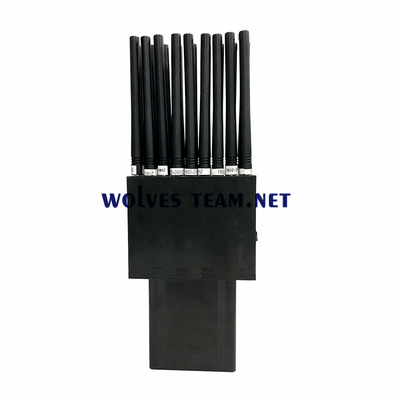 Handheld 18 antennas 18W cell phone GSM 3G 4G 5G jammer RF signal Blocker Wifi GPS uhf vhf Jammer up to 30 meters