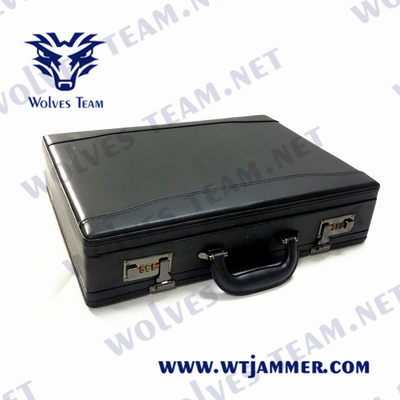 40W Portable Signal Jammer Adjustable RF 150m Handheld Suitcase GSM DCS