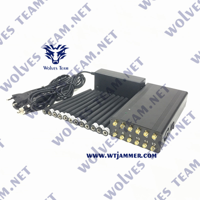 CDMA GSM RF Signal Jammer 3G 4G 5G WiFi Handheld 12W  UHF VHF
