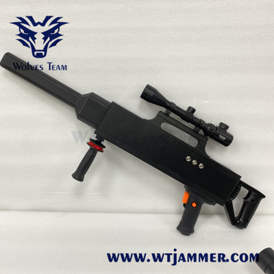 Rifle Type Anti Drone Jammer Gun GPS Wifi Signal Blocker 1000-1500 Meters Intercepting Drone
