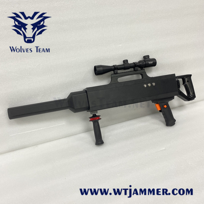 Long Distance Anti Uav Drone Signal Jammer Gun Shape IR Laser Telescope DC-24V 8AH Built in Battery