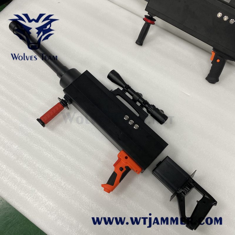 Portable Handheld GPSL1 , WIFI2.4G, 5.8g signal Drone Jammer with Battery work time 1 hour