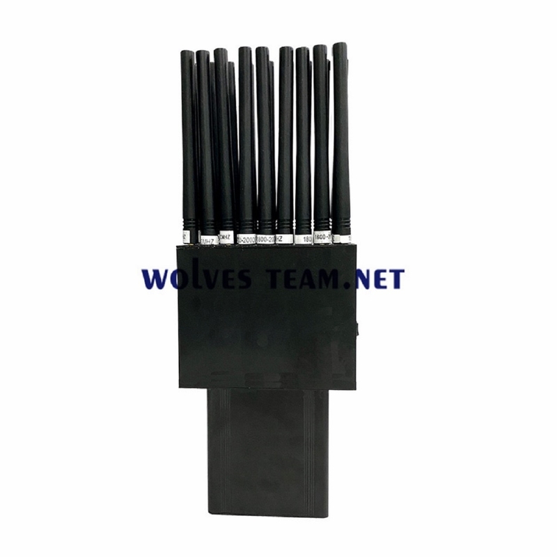 Handheld 16 antennas 16W cell phone GSM 3G 4G 5G jammer RF signal Blocker Wifi GPS uhf vhf Jammer up to 25 meters