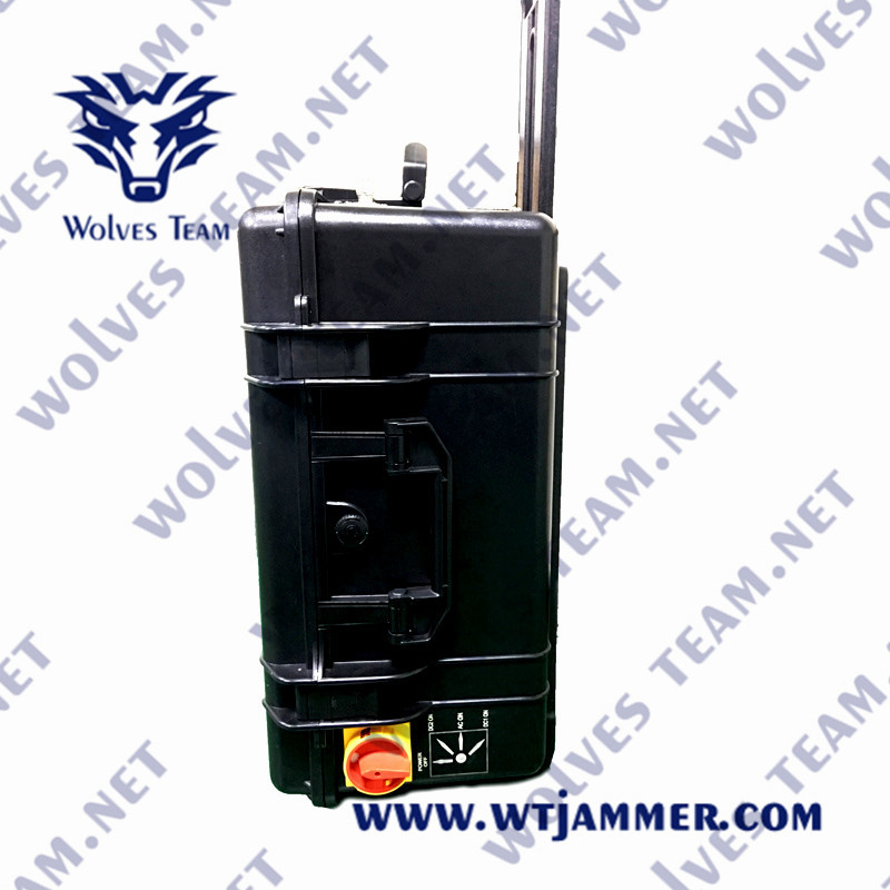 Portable Powerful Outdoor Waterproof 5G UHF VHF RF315/433/868/319MHz Signal Jammer Range up to1000 meters